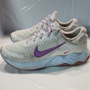 Nike Renew Ride 3 Sneakers Running White Pink Workout Light Sz 9.5